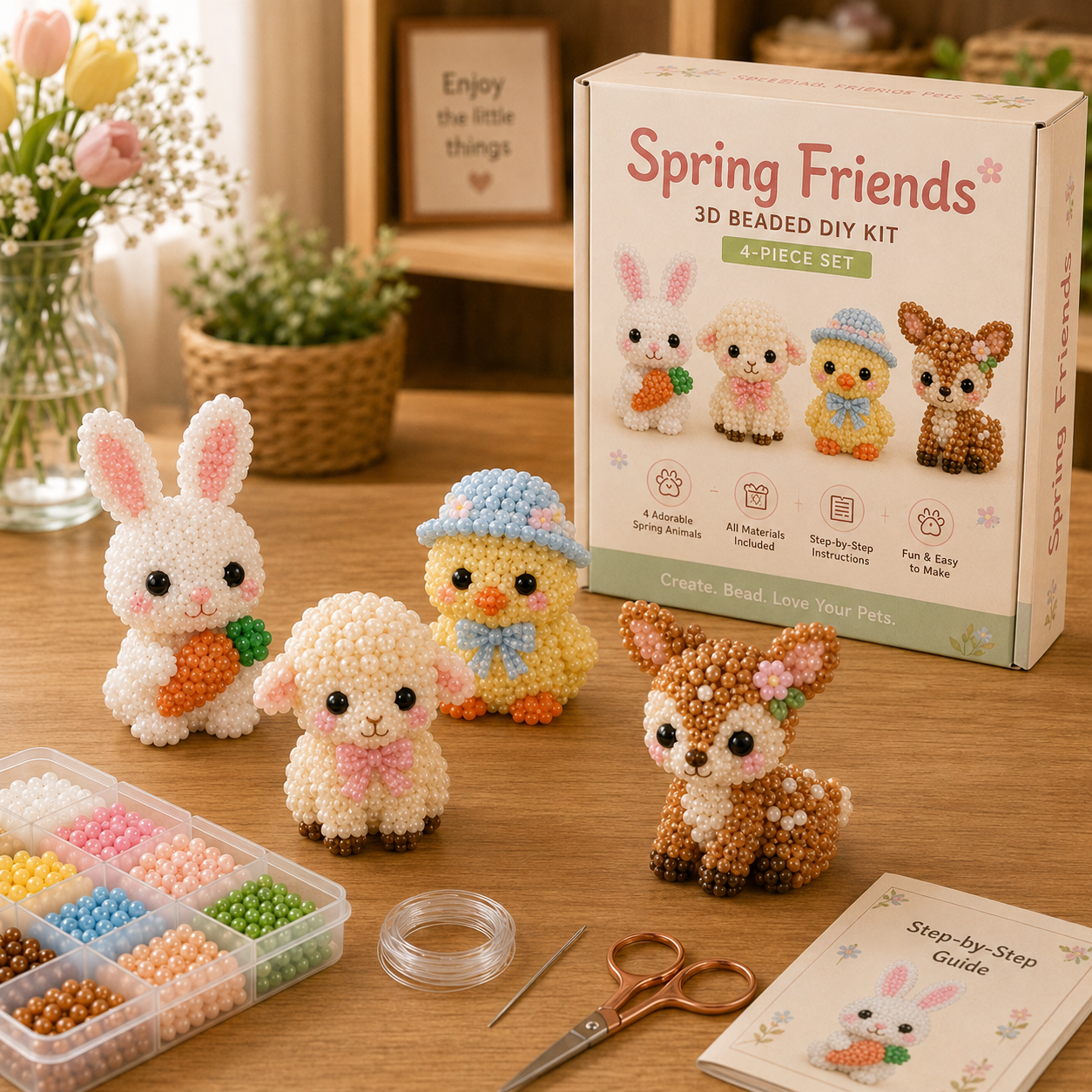 Tiny Beaded World 3D DIY Collection 🧵✨ – Build Your Own Mini Beaded World with Cute Animals, Gnomes & Chic Accessories