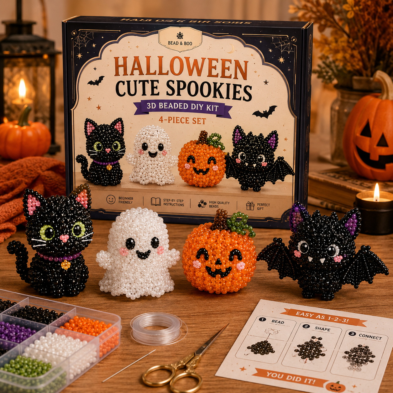 Tiny Beaded World 3D DIY Collection 🧵✨ – Build Your Own Mini Beaded World with Cute Animals, Gnomes & Chic Accessories