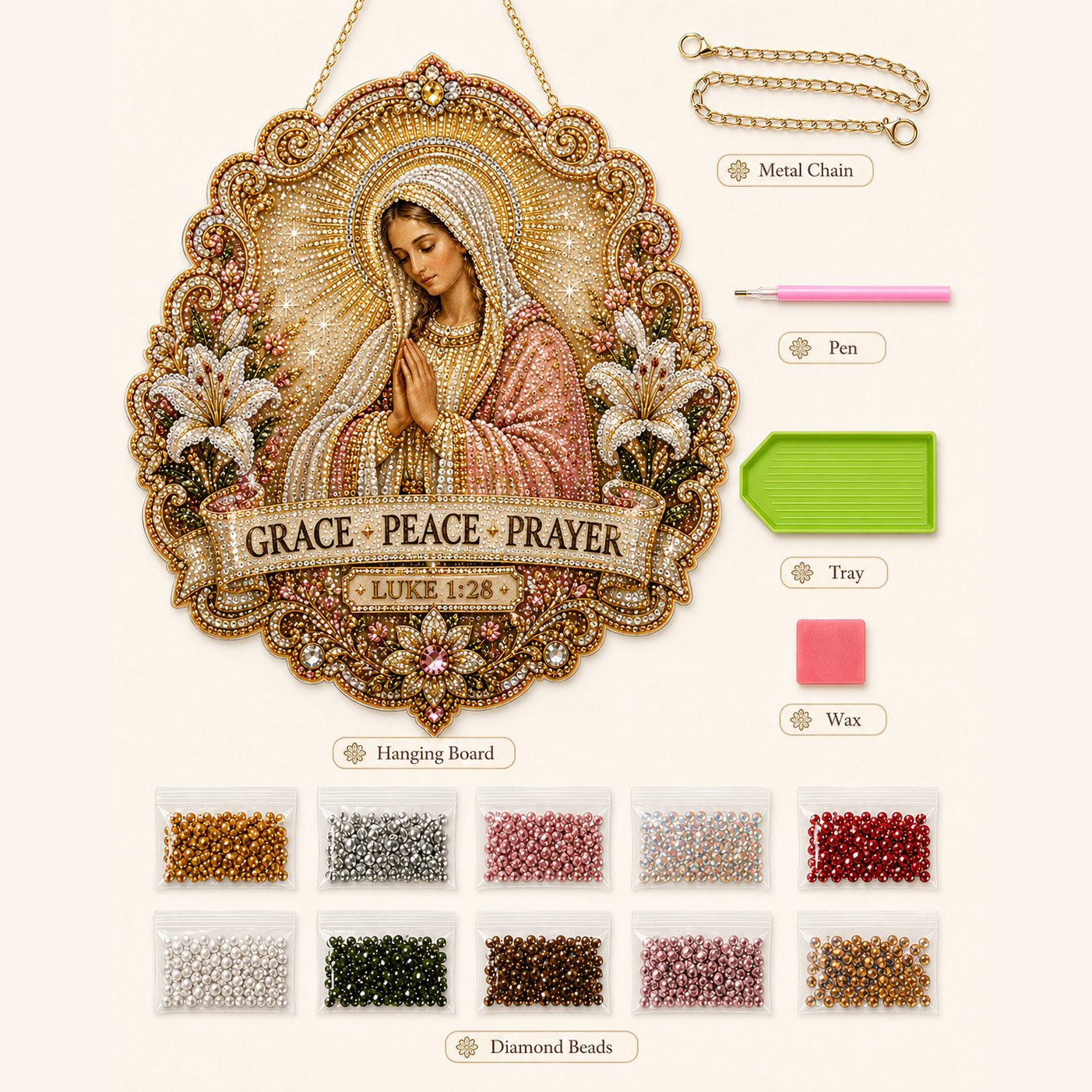 🙏✝️Christian Diamond Art Hanging Ornament Kit