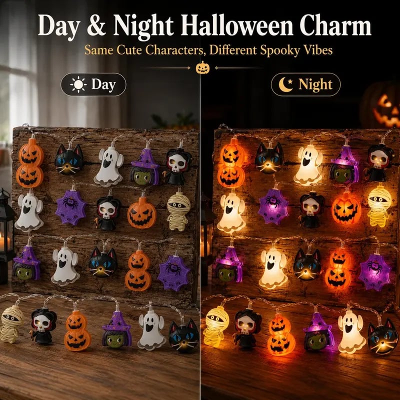 USB-Powered Pumpkin LED String Lights – Cozy Halloween & Fall Decor! 🍂✨ view 5