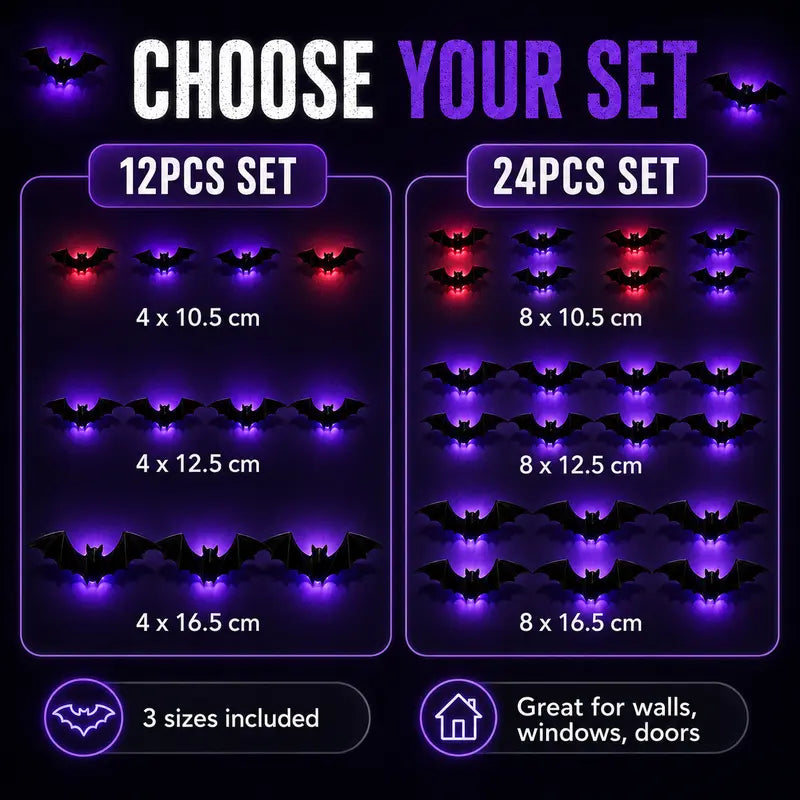 2026 Hot12/24PCS Light-Up Halloween Decor for Walls, Windows & Parties view 4