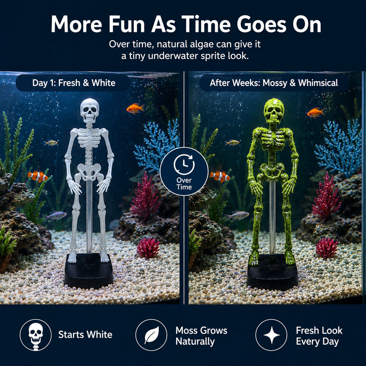 White Underwater Dancing Skeleton Bath Toy ☠️🚿 – Spooky‑Fun Decoration with Suction Base