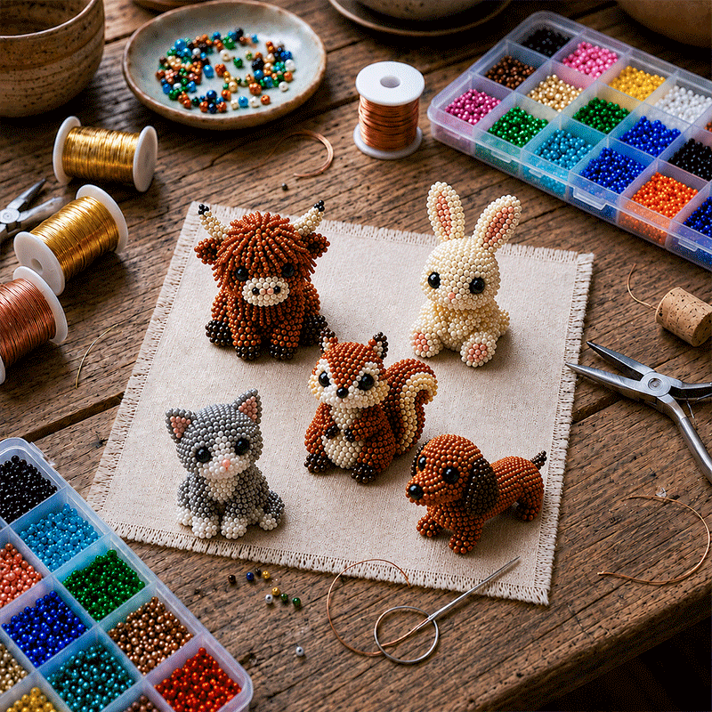 DIY Animal Beading Kit 🐾 – Relaxing Craft Set for Cute Beaded Animal Friends