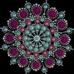 Mandala - Pearls Painting Kit for Creativity DIY All-Pearl Dot Crafts for Gift Home Wall Decor 30*30cm (Without Frame)