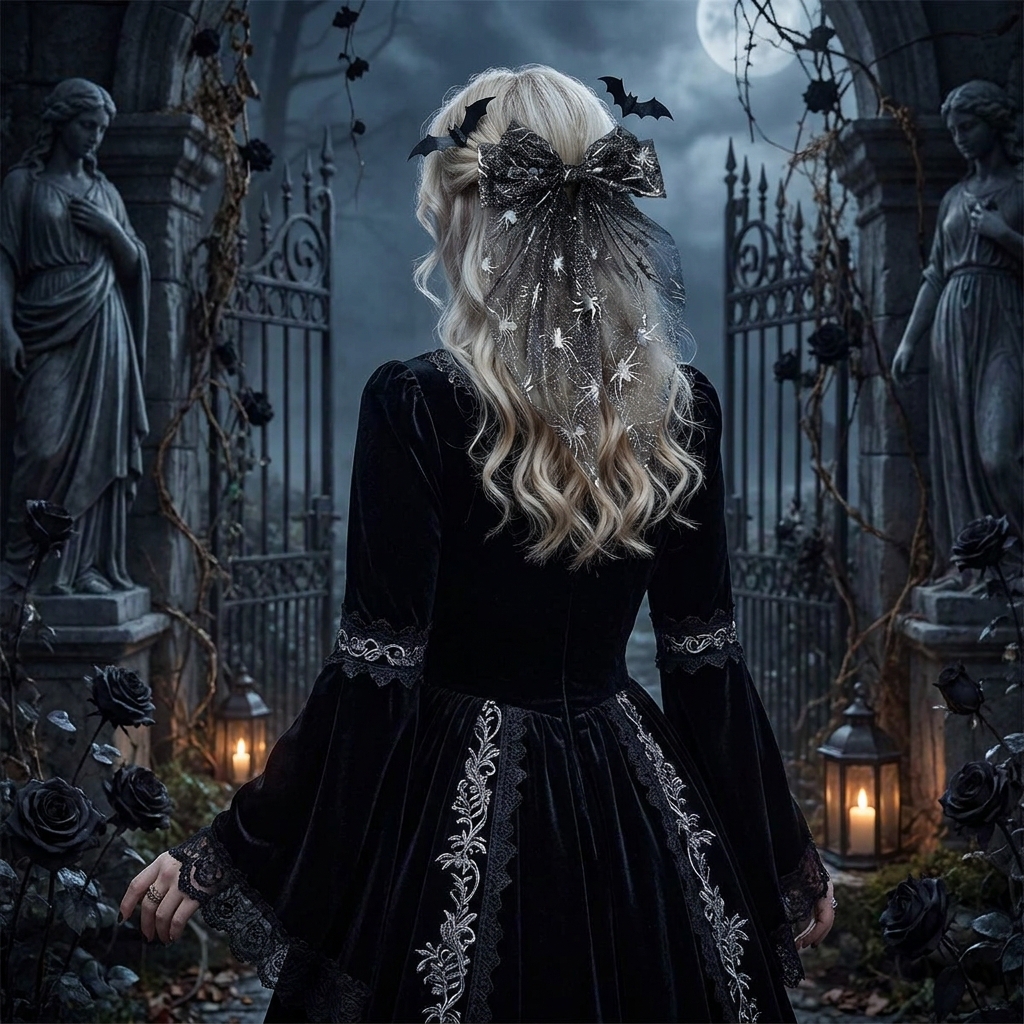 The Spooky-Chic Hair Accessory Everyone Will Notice -Your Halloween Hair Needs This Spiderweb Bow 🎀 detail 1