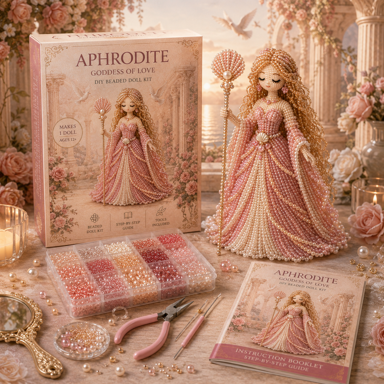 Divine Beaded Goddess Kit 👑✨ – Craft a Stunning 3D Goddess with Elegant Beaded Details and Timeless Display Appeal