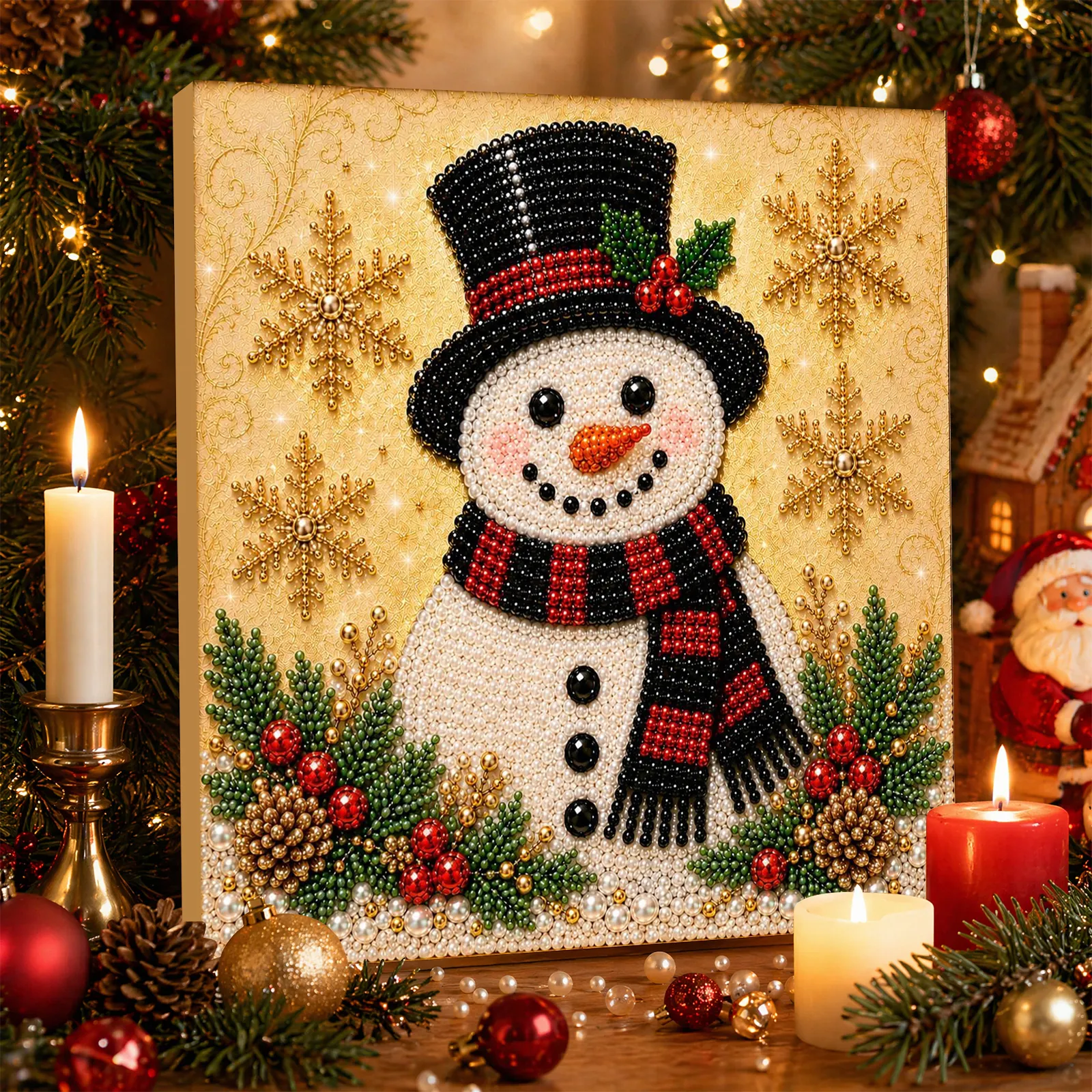 ⛄️Framed Snowman - Pearls Painting Kit
