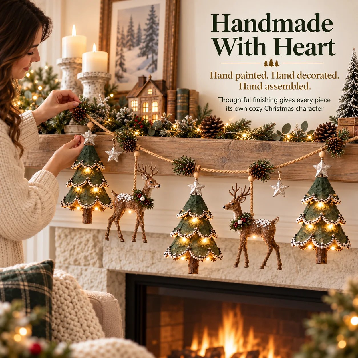 ⏰ LAST DAY 50% OFF - 🦌 Lighted Woodland Christmas Garland