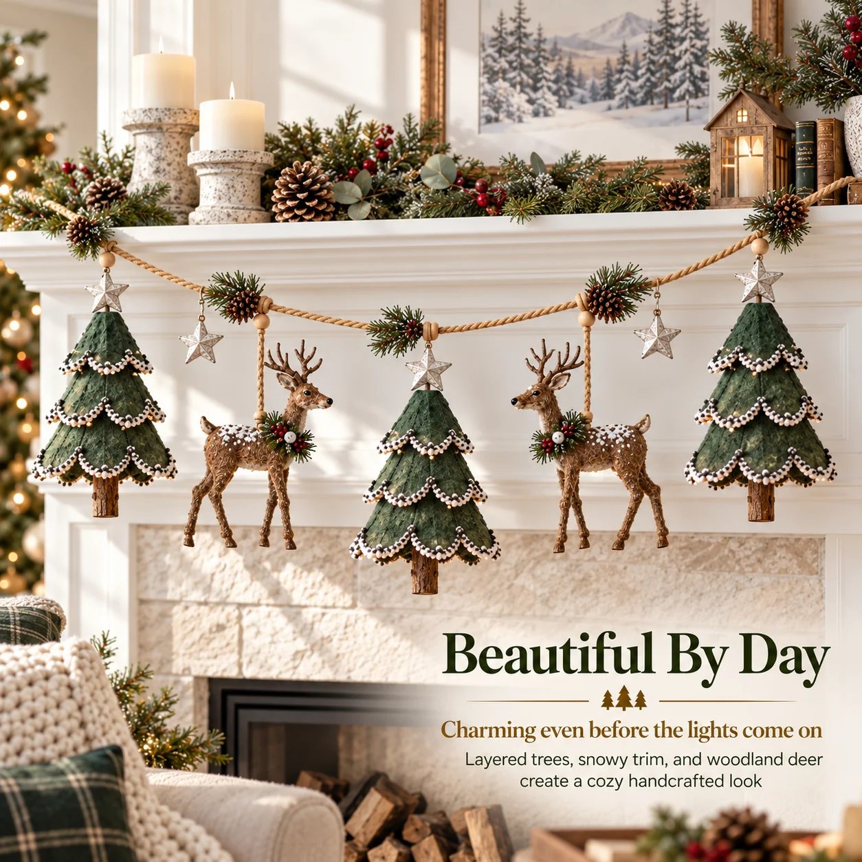 ⏰ LAST DAY 50% OFF - 🦌 Lighted Woodland Christmas Garland