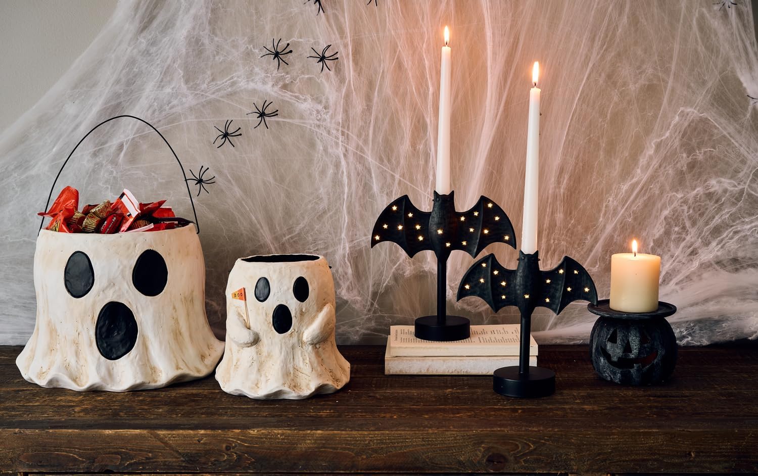 Twinkle Bat LED Candlestick — Gothic Halloween Ambience Light