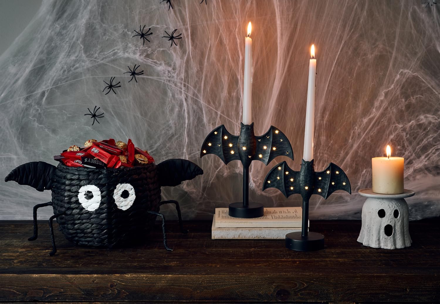 Twinkle Bat LED Candlestick — Gothic Halloween Ambience Light view 3