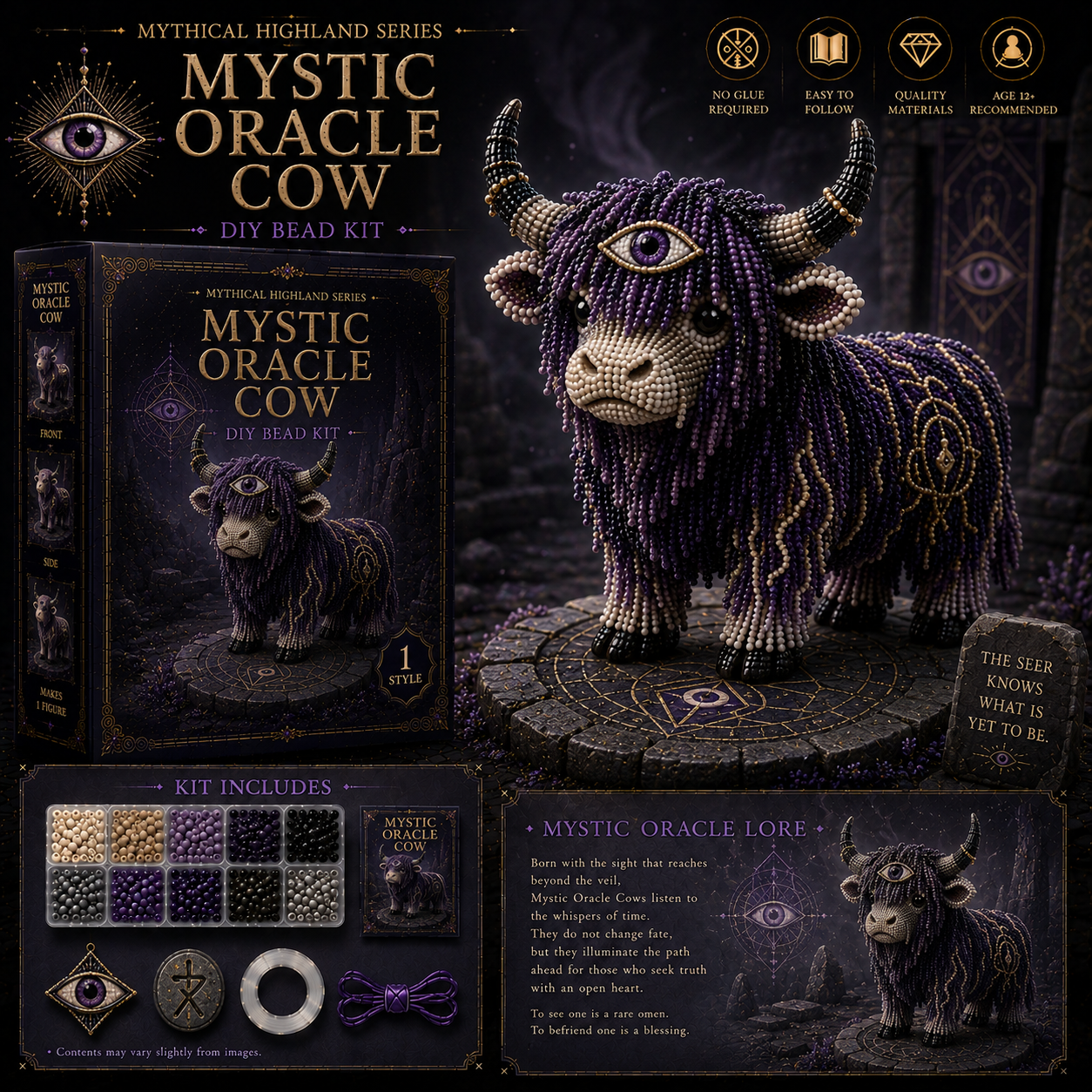 🔥Last Day BUY 3 GET 1 FREE🐮 Mythical Highland DIY Bead Kit Collection