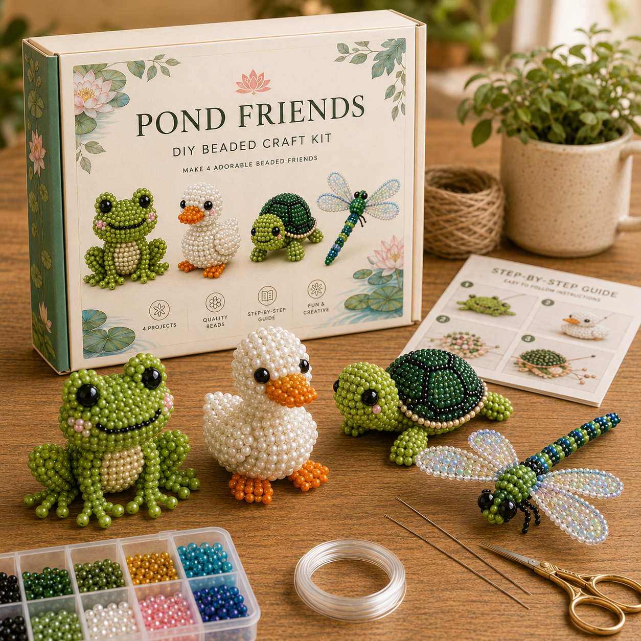Tiny 3D Beaded Animal DIY Kit 🐾✨ – Beginner‑Friendly Mini Bead Art Set for Cute Desk Décor & Handmade Gifts