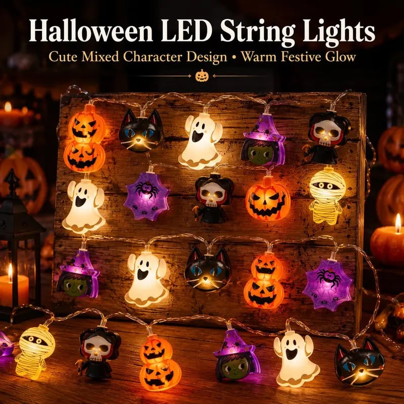 USB-Powered Pumpkin LED String Lights – Cozy Halloween & Fall Decor! 🍂✨ detail 2
