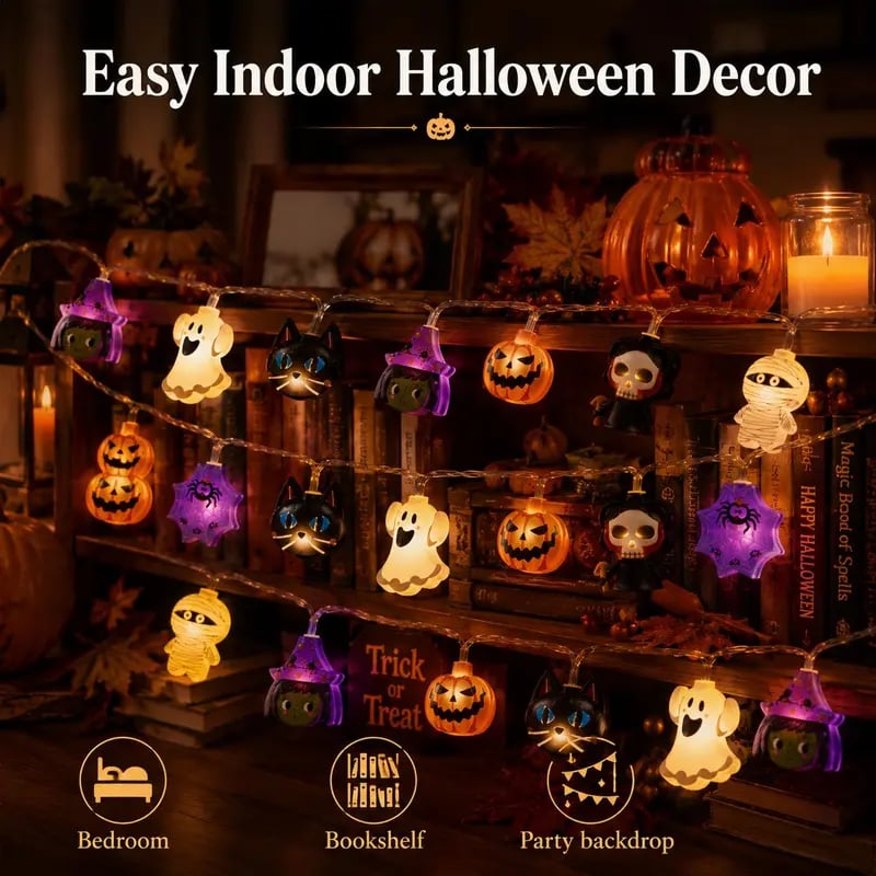 USB-Powered Pumpkin LED String Lights – Cozy Halloween & Fall Decor! 🍂✨ view 4