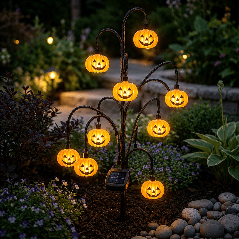 🎃 Halloween Solar Tree Stump Light – Cute Glowing Yard Decor & Pathway Lantern