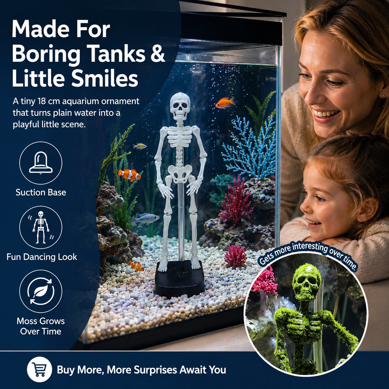 White Underwater Dancing Skeleton Bath Toy ☠️🚿 – Spooky‑Fun Decoration with Suction Base