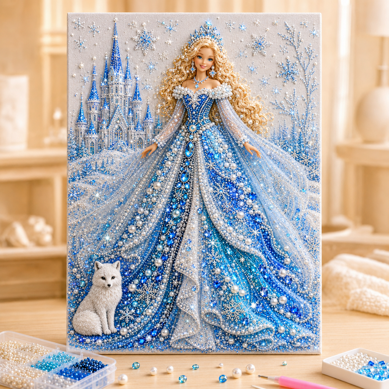 Fashion Doll Pearl Art DIY Kit 👗💎 – Relaxing Beaded Portrait Craft for Stylish Wall Art