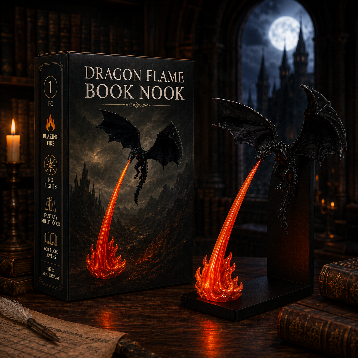 HOTDragon Flame Book Nook