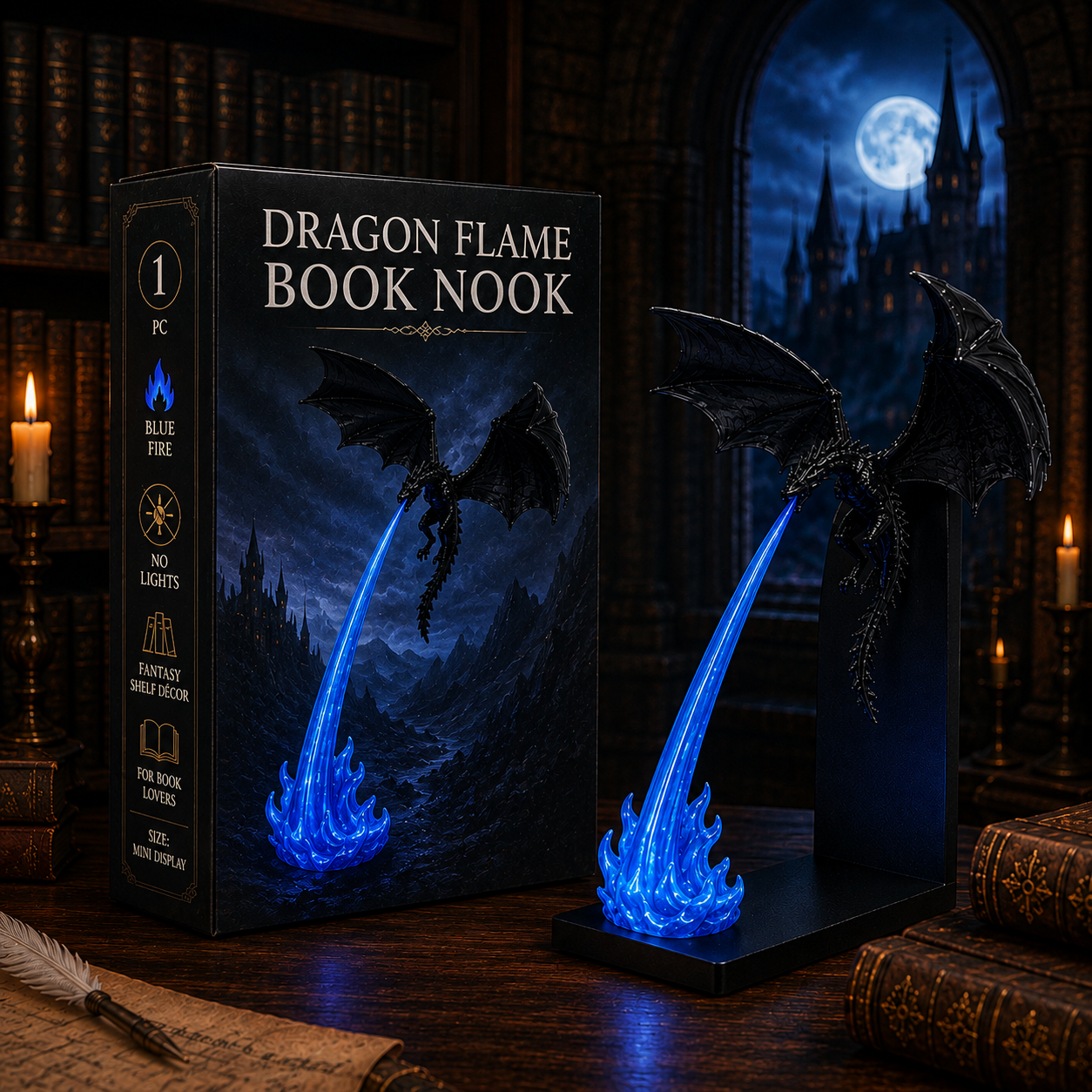HOTDragon Flame Book Nook detail 1