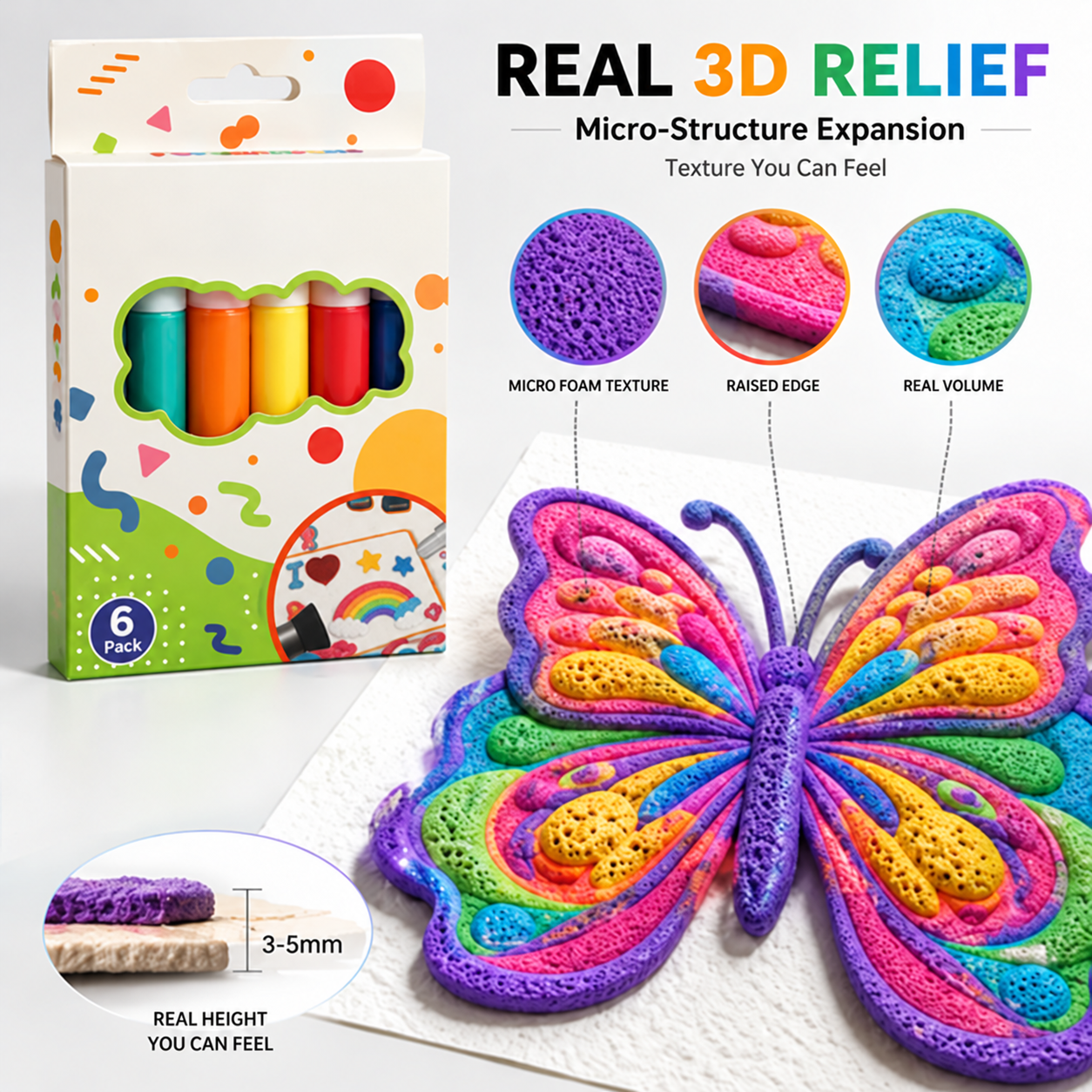 🖍️3D Relief Art Pen – Turn Flat Drawings Into Touchable 3D Art🪄