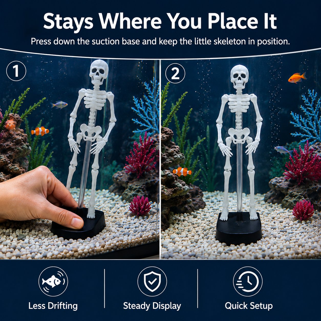 White Underwater Dancing Skeleton Bath Toy ☠️🚿 – Spooky‑Fun Decoration with Suction Base