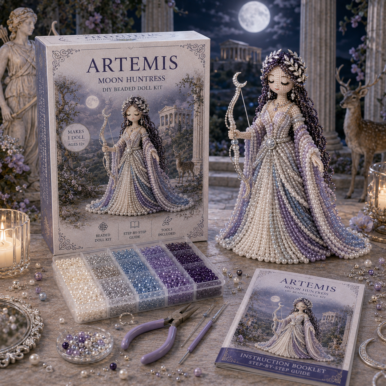 Divine Beaded Goddess Kit 👑✨ – Craft a Stunning 3D Goddess with Elegant Beaded Details and Timeless Display Appeal