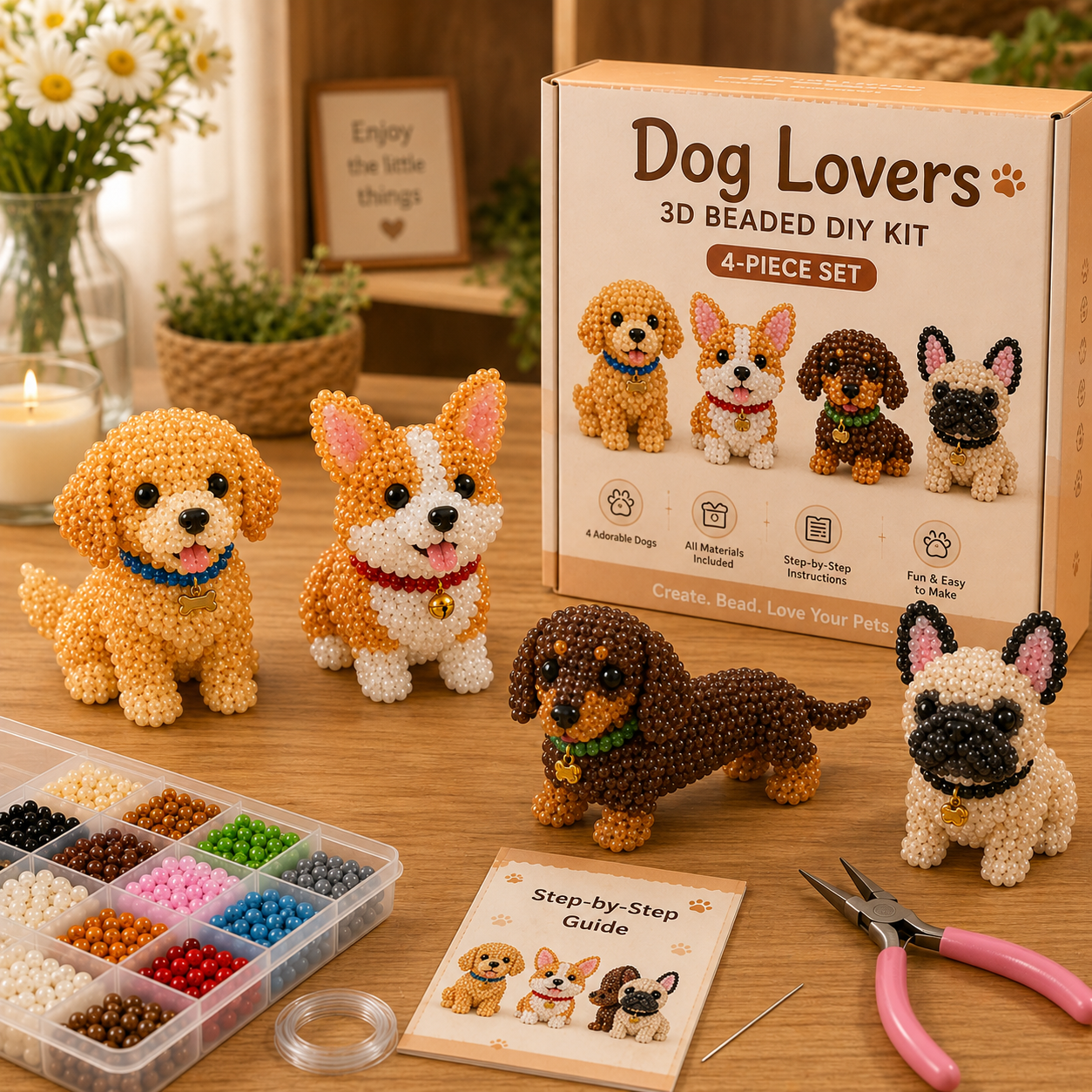 Tiny Beaded World 3D DIY Collection 🧵✨ – Build Your Own Mini Beaded World with Cute Animals, Gnomes & Chic Accessories