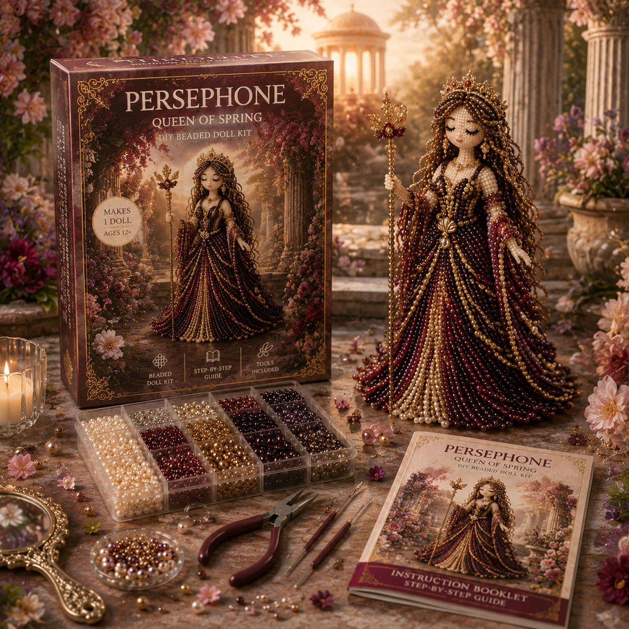 Divine Beaded Goddess Kit 👑✨ – Craft a Stunning 3D Goddess with Elegant Beaded Details and Timeless Display Appeal