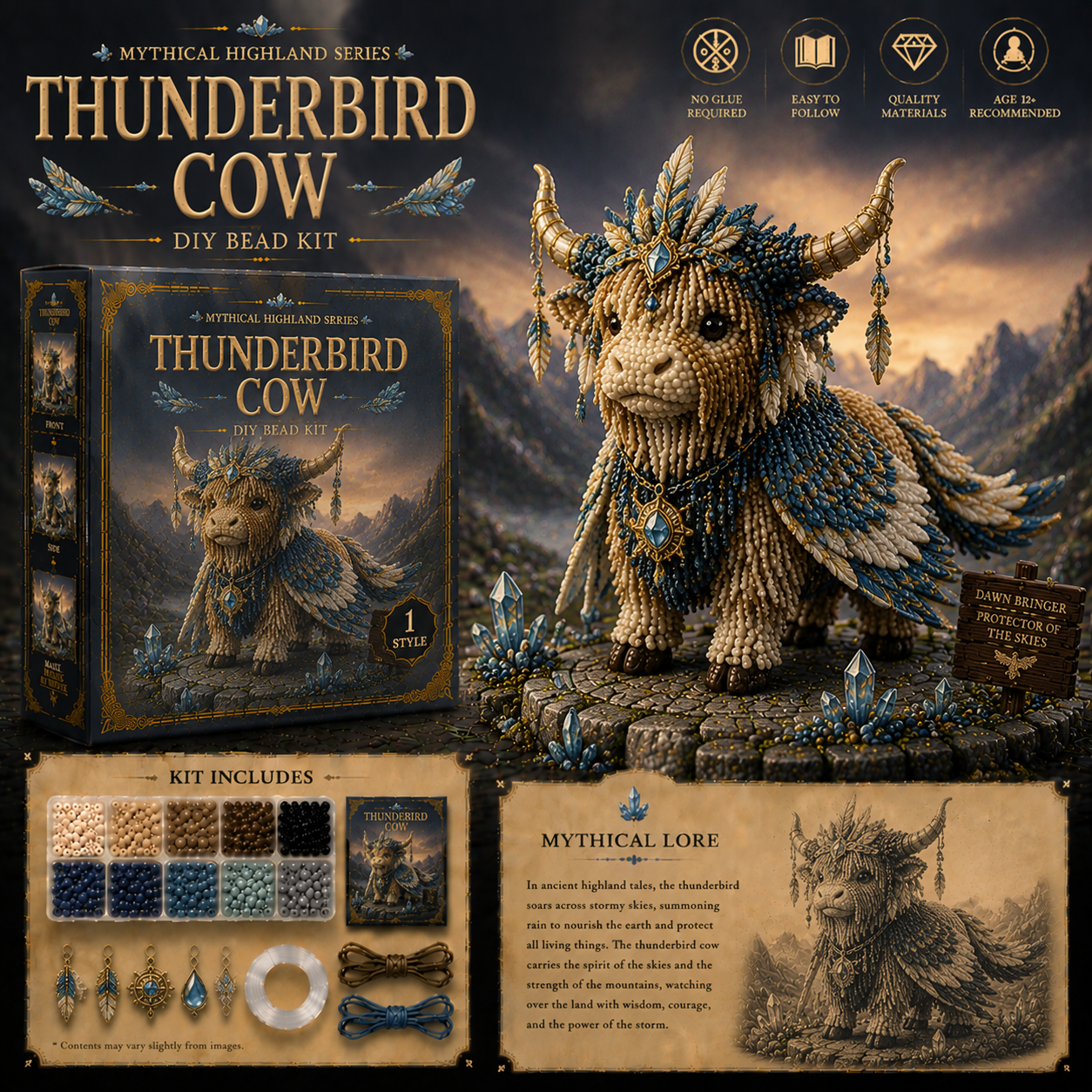 🔥Last Day BUY 3 GET 1 FREE🐮 Mythical Highland DIY Bead Kit Collection