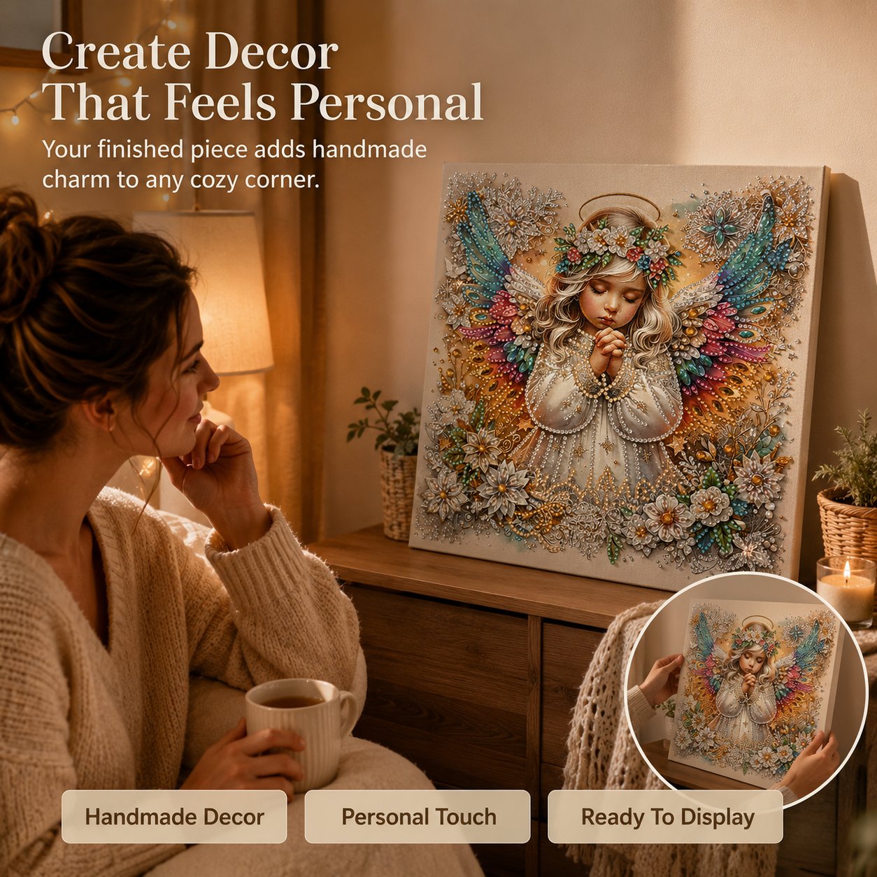 🧘Relaxing & Beginner-Friendly-Sparkling Crystal Diamond Art Kit For DIY Wall Decor