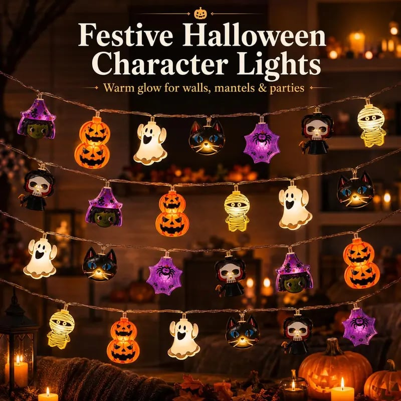 USB-Powered Pumpkin LED String Lights – Cozy Halloween & Fall Decor! 🍂✨