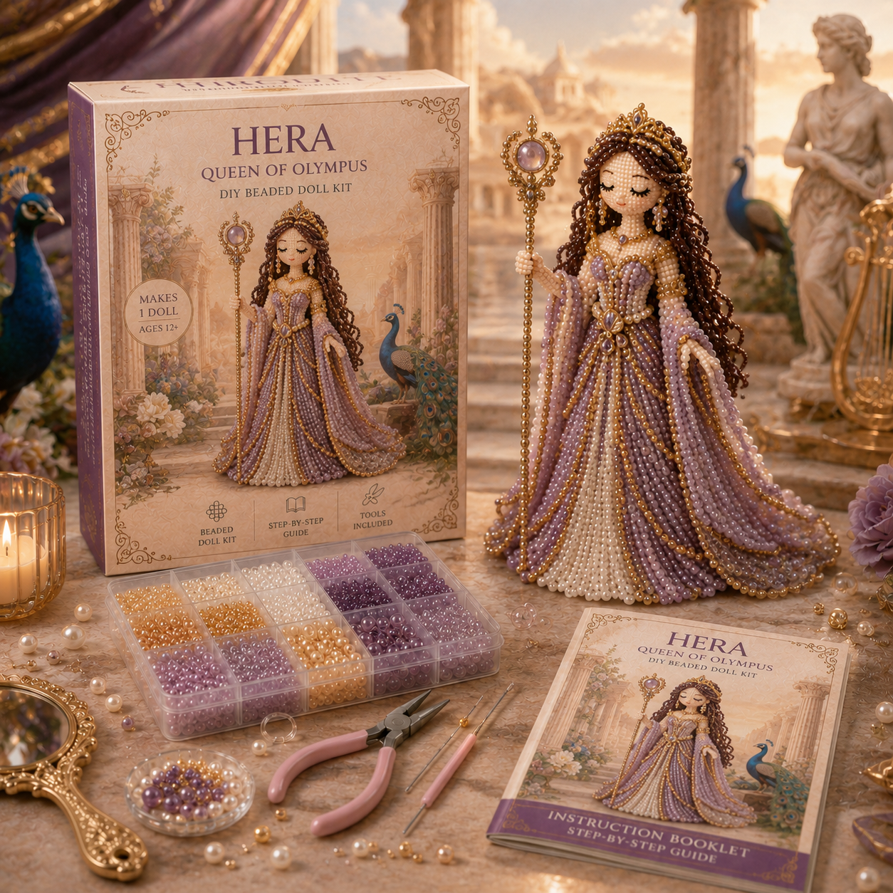 Divine Beaded Goddess Kit 👑✨ – Craft a Stunning 3D Goddess with Elegant Beaded Details and Timeless Display Appeal
