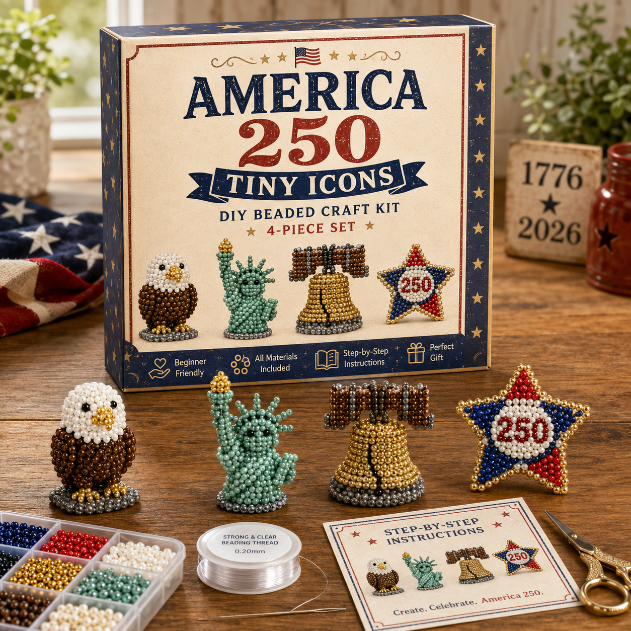 Tiny Beaded World 3D DIY Collection 🧵✨ – Build Your Own Mini Beaded World with Cute Animals, Gnomes & Chic Accessories
