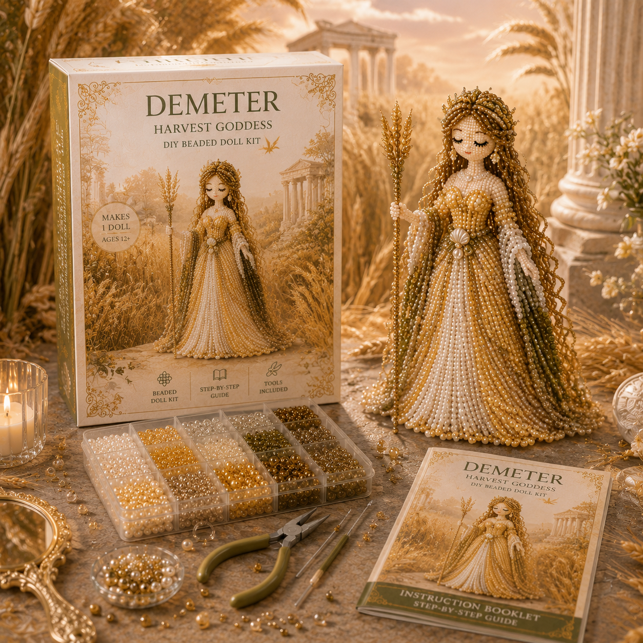 Divine Beaded Goddess Kit 👑✨ – Craft a Stunning 3D Goddess with Elegant Beaded Details and Timeless Display Appeal