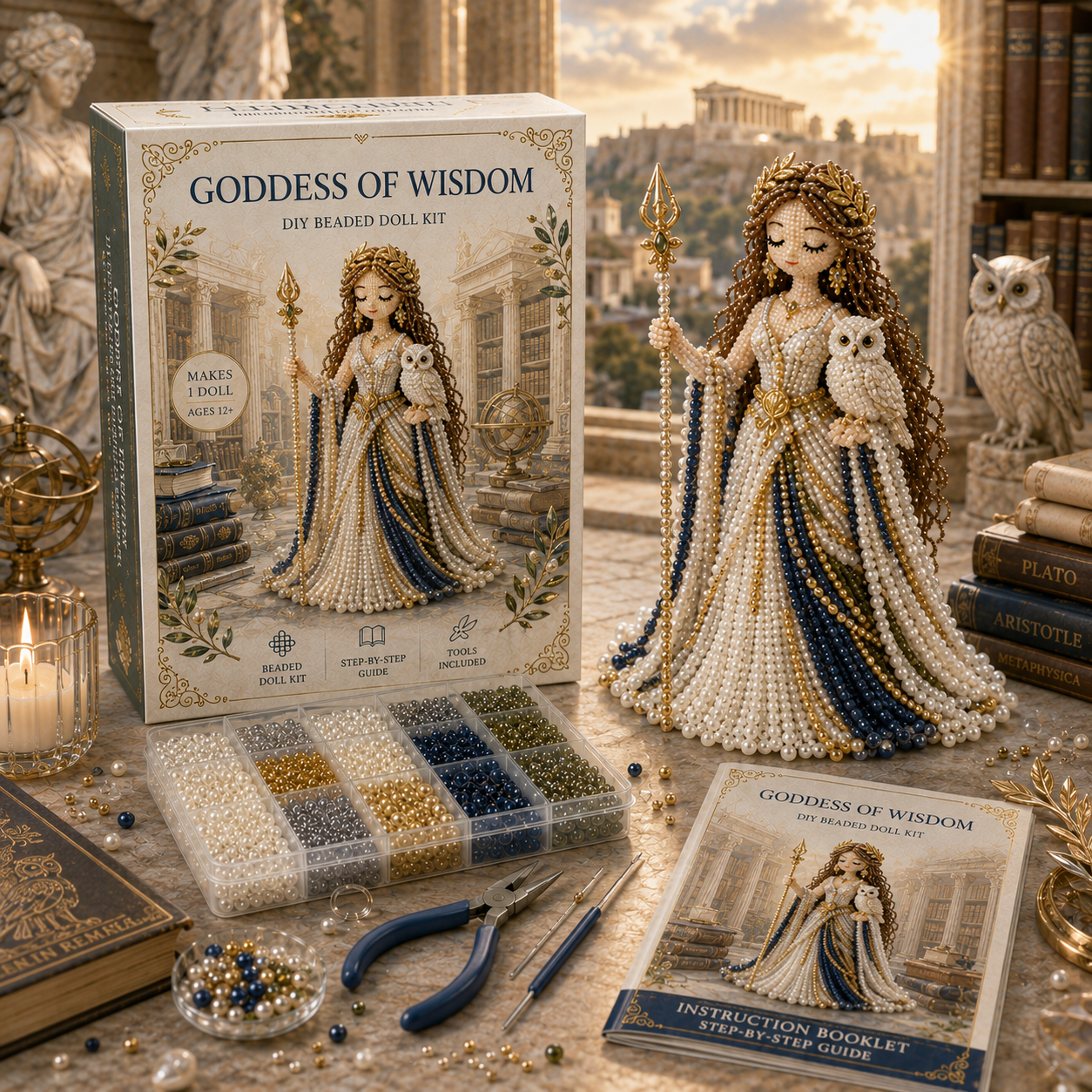 Divine Beaded Goddess Kit 👑✨ – Craft a Stunning 3D Goddess with Elegant Beaded Details and Timeless Display Appeal