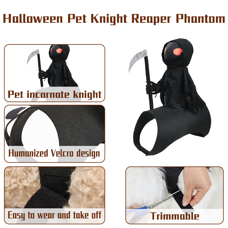 Dark Harvest Knight Transformation Pet Costume - One Tiny Rider. A Whole Lot of Howls. view 3