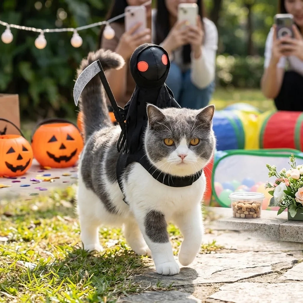 Dark Harvest Knight Transformation Pet Costume - One Tiny Rider. A Whole Lot of Howls. view 4