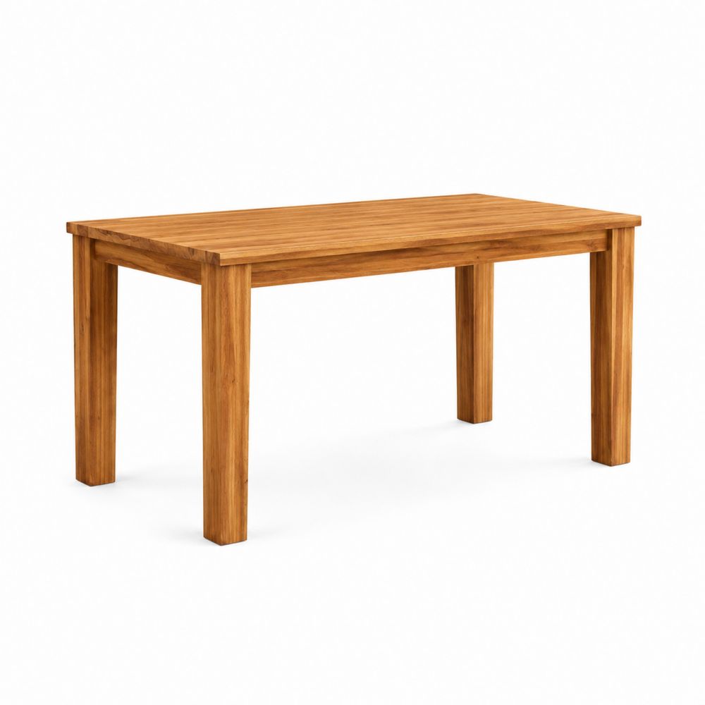 Rechteckiger Esstisch aus Teakholz 150x90x75 cm Natur