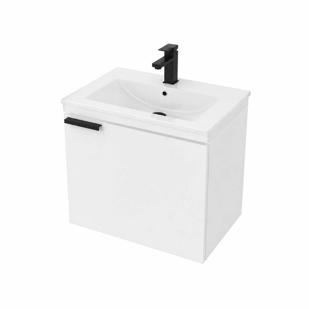 Waschtischunterschrank Rechteckig 60x45x55 cm MDF Weiß