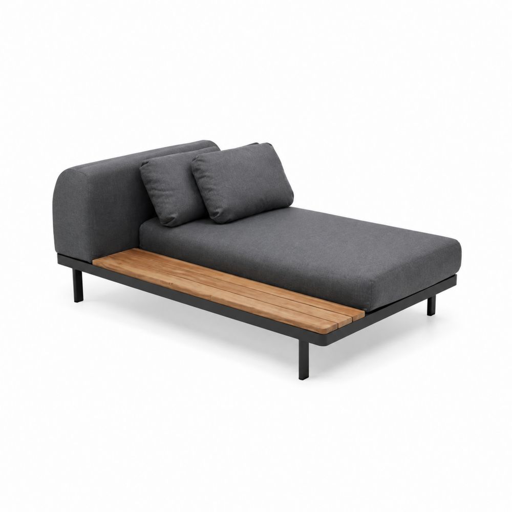 Outdoor-Sofa aus Aluminium und Polyester in Grau