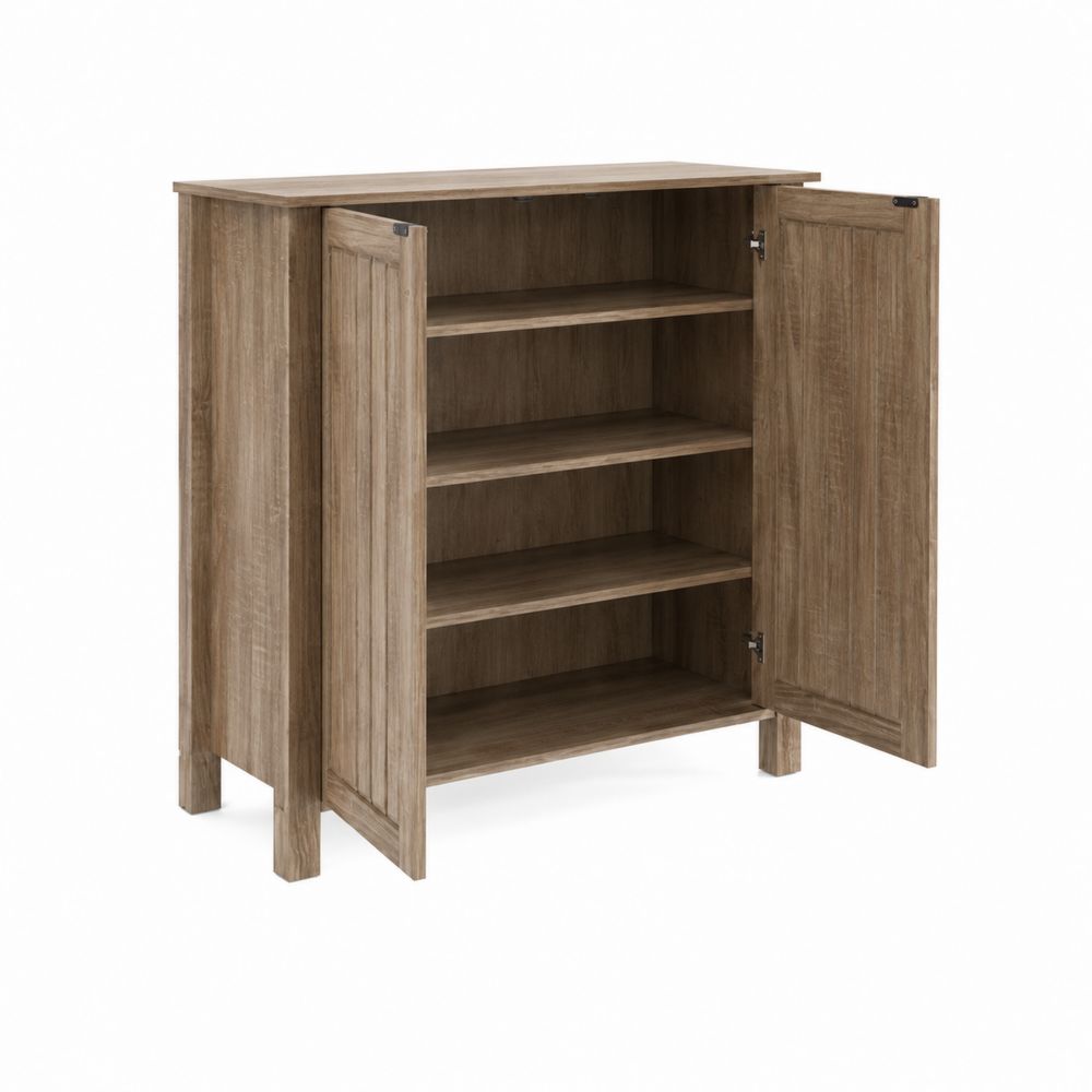 Schuhschrank aus Holz 80x100x40 cm mit 2 Türen und 4 Einlegeböden