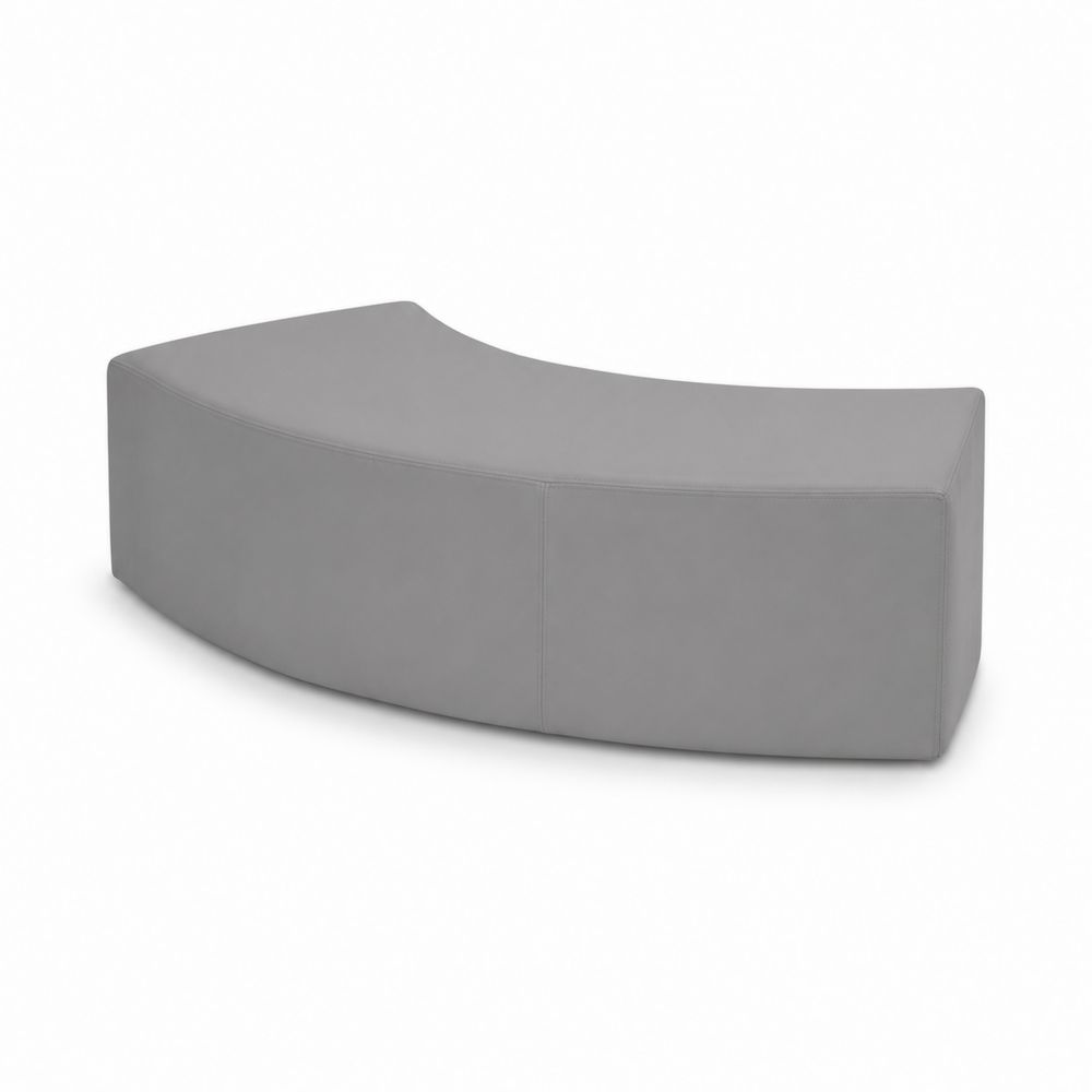 Halbkreis Sitzpuff Leder Grau