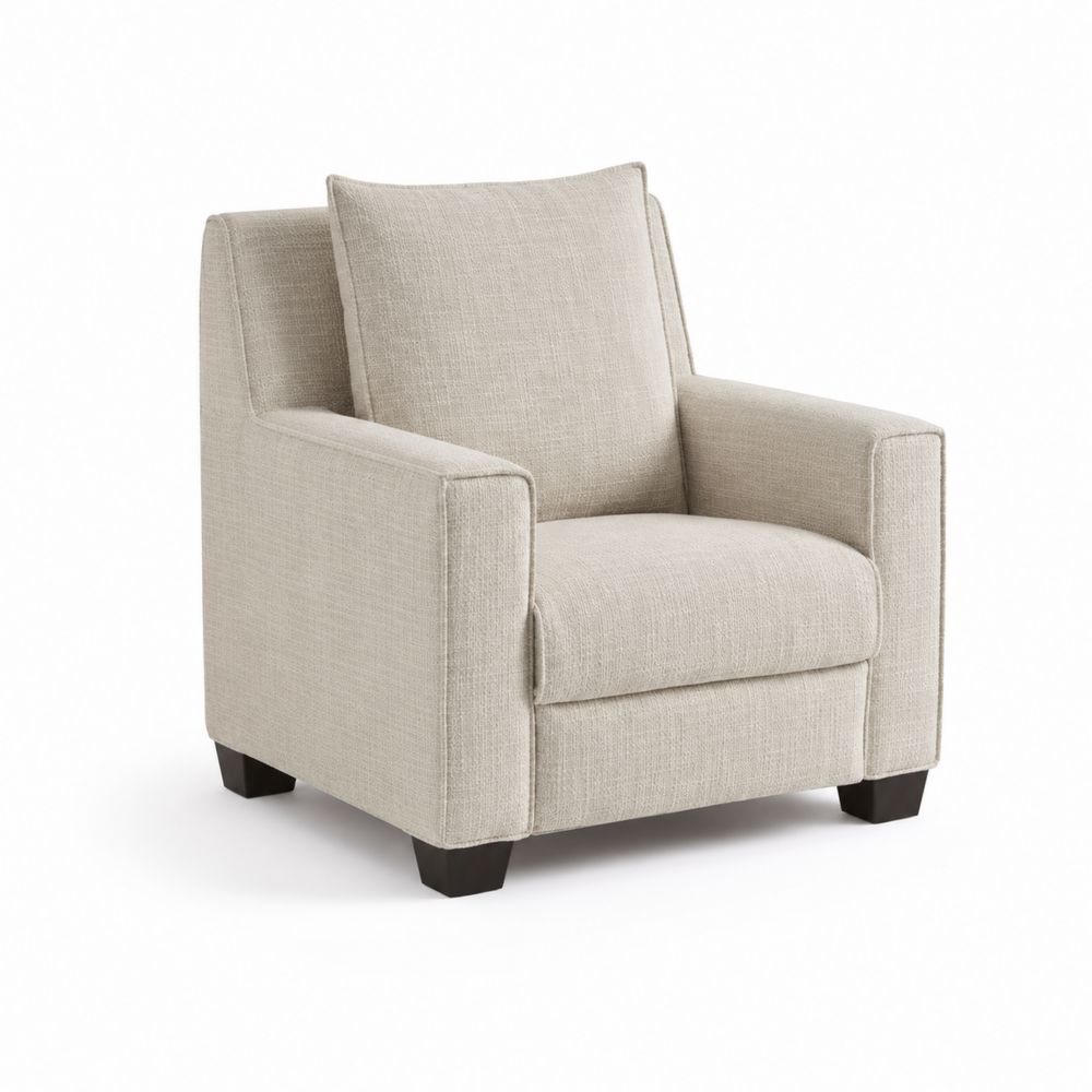 Polstersessel aus Holz und Polyester Beige