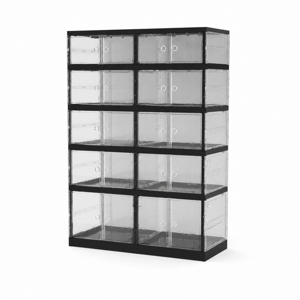Schuhregal mit 15 Fächern aus Polypropylen und Polycarbonat 125x85x35cm