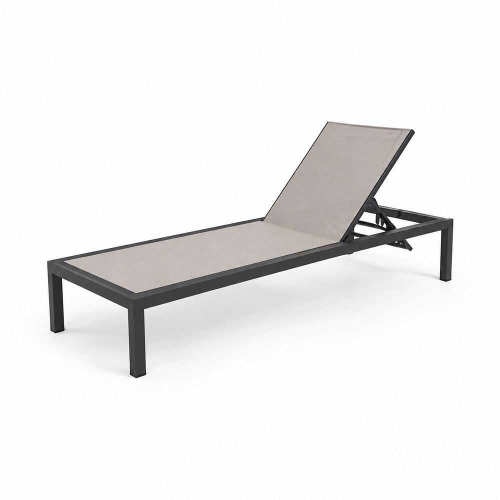 Outdoor-Liegestuhl Aluminium Textilene Beige 200cm