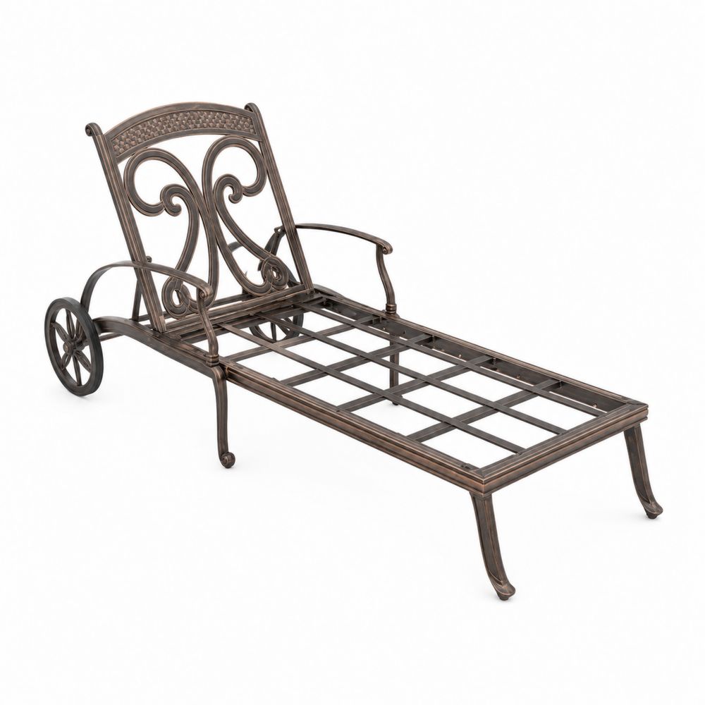 Metall Sonnenliege Gitterdesign Bronze 195x65x40 cm