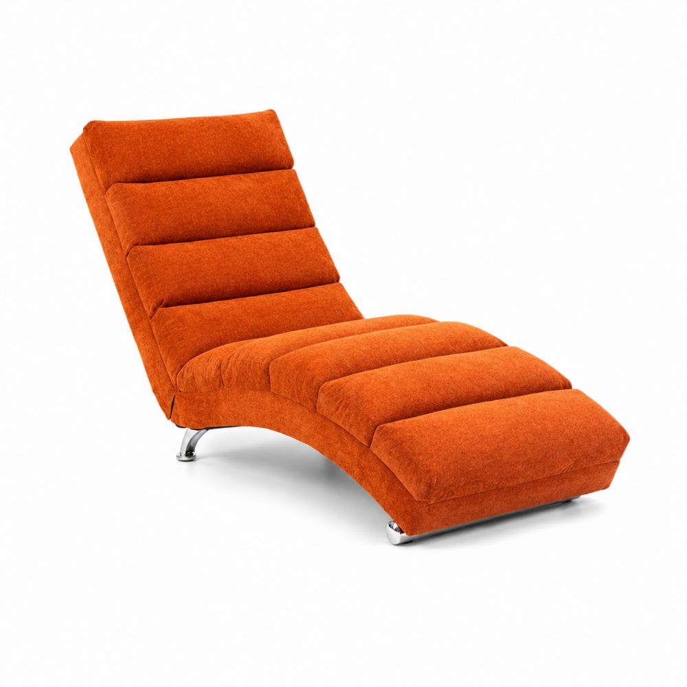Chaiselongue geschwungen 200 cm x 70 cm x 75 cm Stoff Orange