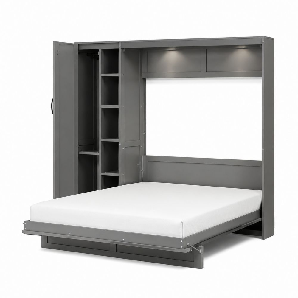 Klappbares Schrankbett MDF Grau 200x160 cm
