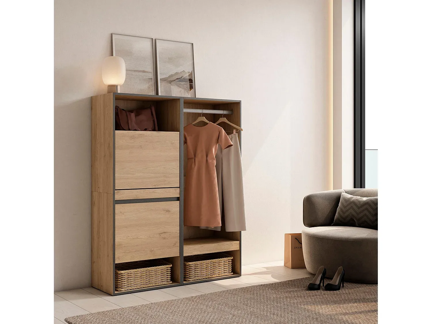 Wohnzimmer und Flur,Bereich Flurmöbel und Ordnungshelfer,Schuhschrank-LIVELUNO